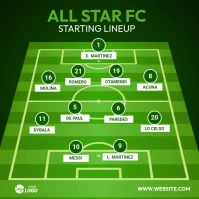 Football team xi lineup Instagram Post template