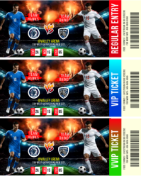 Football tickets soccer match day game sports event entry pass vip admission printable template Instagram Portrait