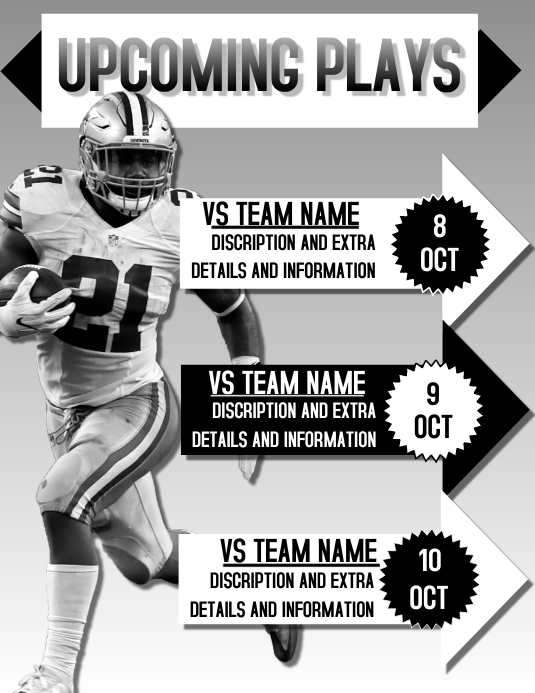 Visual Timetable Football Copy of Football Timetable schedule template | PosterMyWall