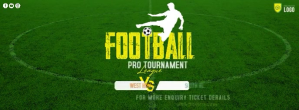 Football Tournament Ad Fotografia de capa do Facebook template