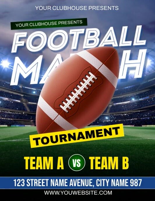 Football Tournament Ads Flyer (US Letter) template