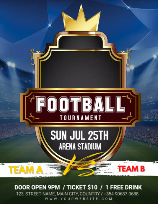 Tournament Week Lettering Football Tournament Event Templat | PosterMyWall