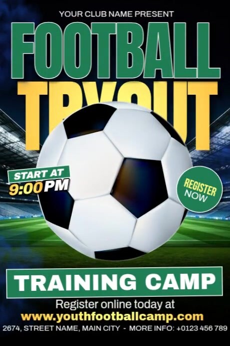 Copy of Football Tryout | PosterMyWall