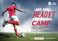Football Tryouts Ad Kartu Pos template