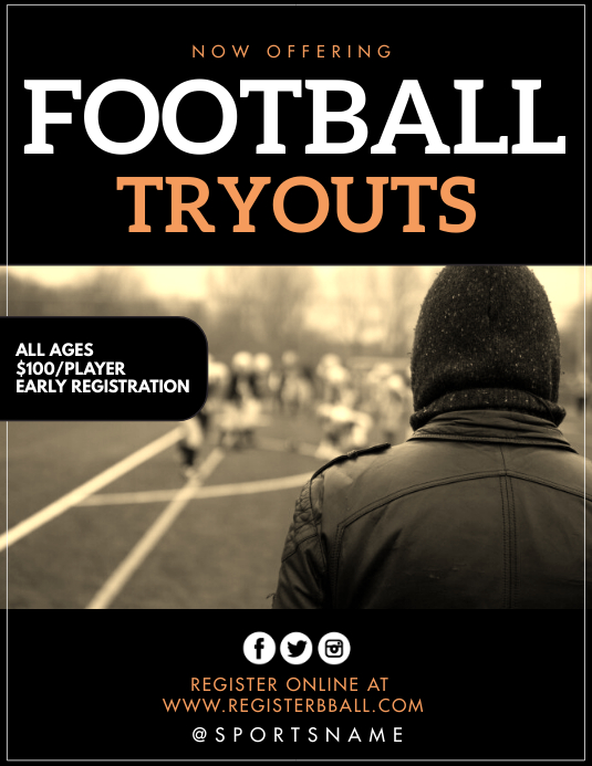 Football Tryouts Template PosterMyWall