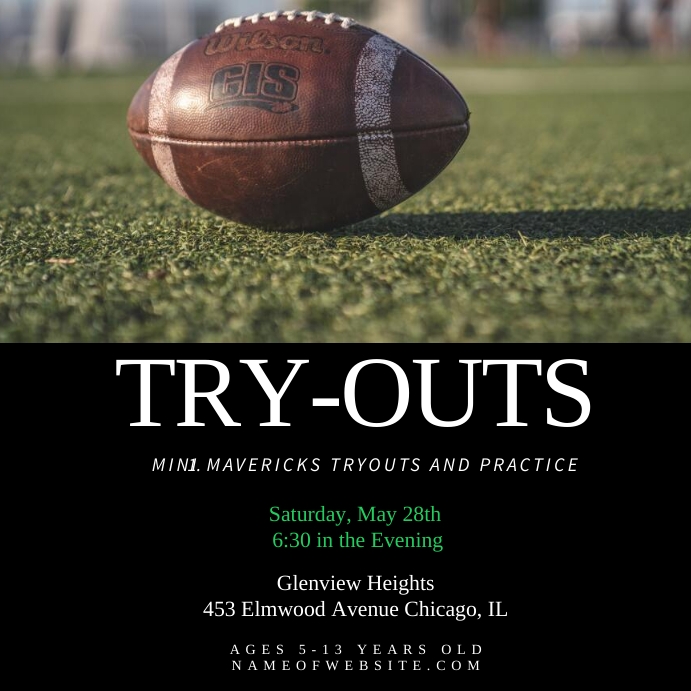 Football Tryouts Template | PosterMyWall