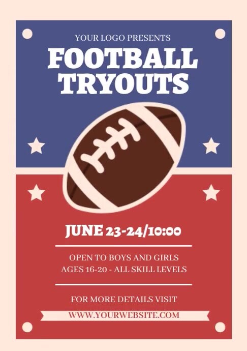 Tryouts Design Football Tryouts เทมเพลต | PosterMyWall