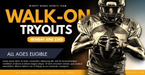 Football Tryouts Facebook Shared Image template