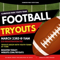 Black Youth Football Tryouts Post Instagram Template