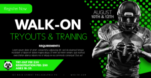 Football Tryouts Facebook Shared Image template