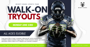 Blanc Walk-On Tryouts Isithombe Esabiwe ku-Facebook Template