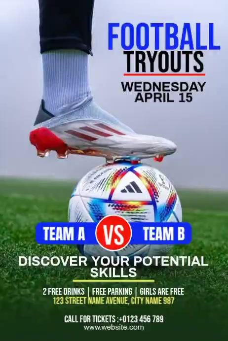 Copy of Football Tryouts | PosterMyWall