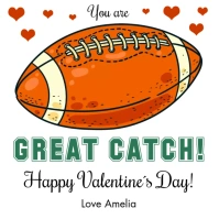 Football Valentine Gift Tag Template Instagram na Post