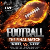 football video, american football video สี่เหลี่ยมจัตุรัส (1:1) template