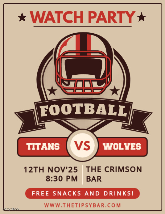 Football Watch Party Match Bar Flyer Pamflet (VSA Brief) template