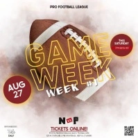 Football week 1 game week square ad design template สี่เหลี่ยมจัตุรัส (1:1)