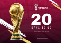 Football World Cup Countdown Banner Postcard template