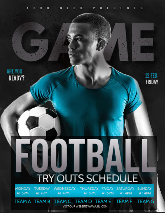 Footballschedule,soccer Ulotka (US Letter) template