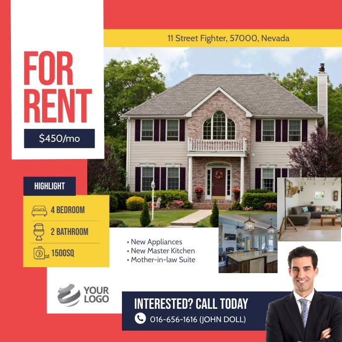 For Rent Real Estate Instagram Ad Template | PosterMyWall