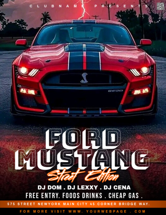 Ford mustang Flyer (US Letter) template