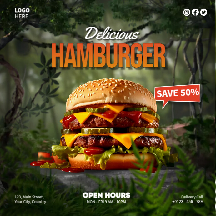 Forest Food Ads Instagram Post template