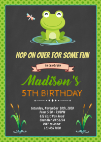 8 060 Frog Birthday Customizable Design Templates Postermywall