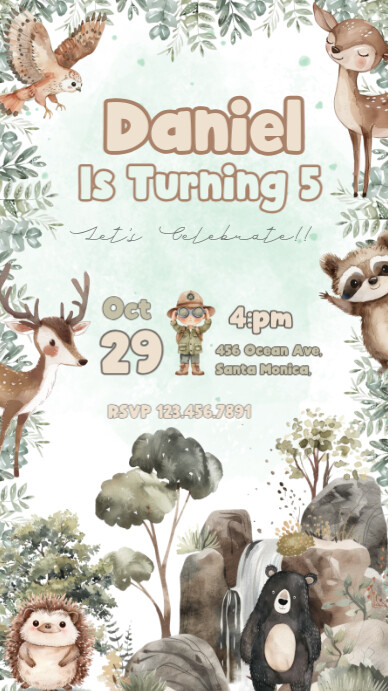 forest invitation Instagram Story template