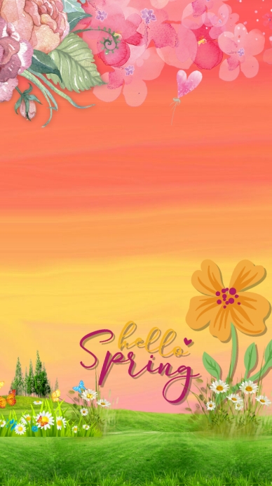 Copy of Forest Yellow Flower Hello Spring | PosterMyWall