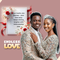 Forever yours, wedding, wedding anniversary,endless love, lovers Instagram Post template