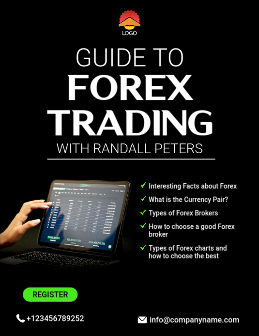 Forex trading course poster ad Løbeseddel (US Letter) template