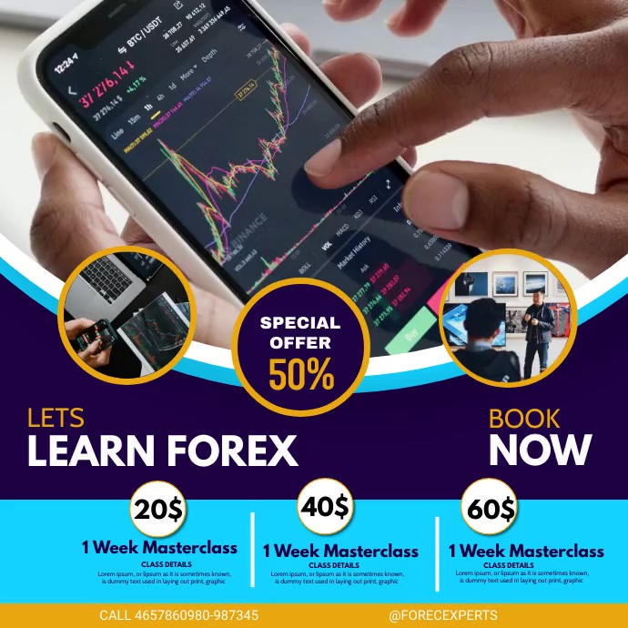 forex webinar or podcast online meeting ad Post Instagram template