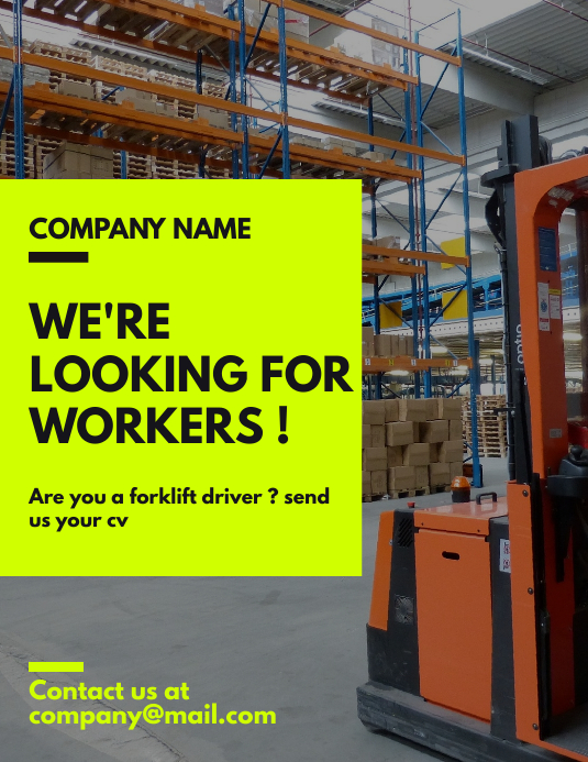forklift drivers hiring poster Template | PosterMyWall