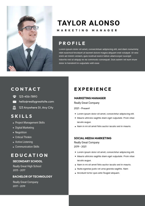 Formal Resume Template | PosterMyWall
