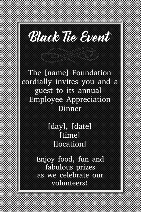 Formal Black Tie Event Flyer Invitation Dinner Reception Formal Black Tie Event Flyer Invitation Dinner Reception