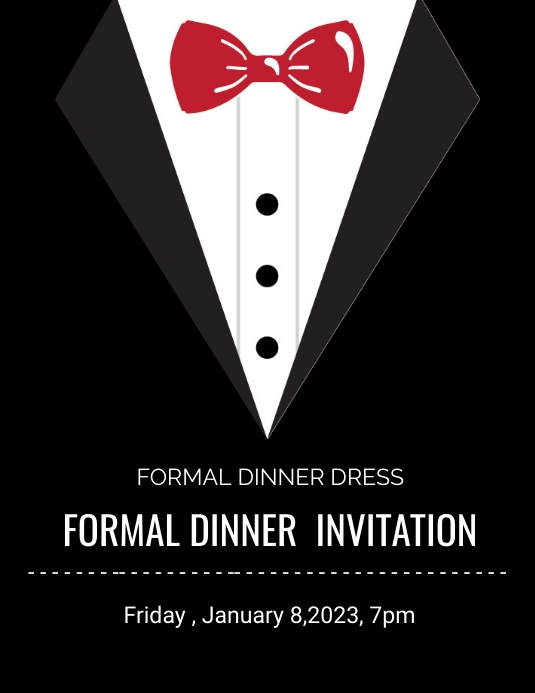 Formal Screen Formal Dinner Invite Template