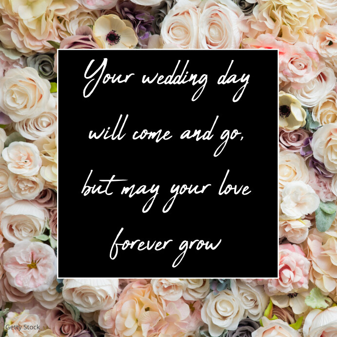 Formal Wedding Wishes , happy marriage greeti Instagram-opslag template