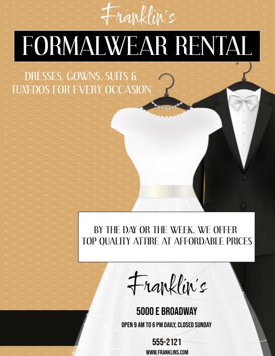 FORMALWEAR RENTAL Template | PosterMyWall FORMALWEAR RENTAL Template | PosterMyWall