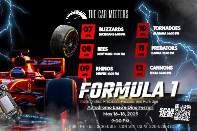 Formula 1: Speed and Thunder Poster template