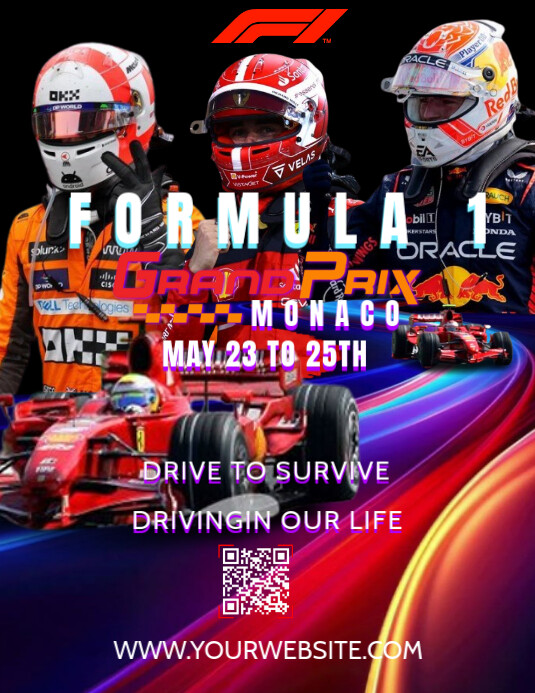 Formula 1 grand prix de monaco flyer template | PosterMyWall