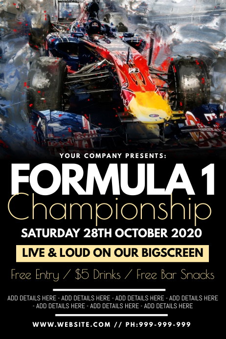 Copy Of Formula 1 Poster Postermywall