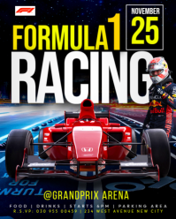 Formula 1 racing f1 grand prix championship event watch party bar promotion flyer template poster Instagram Portrait
