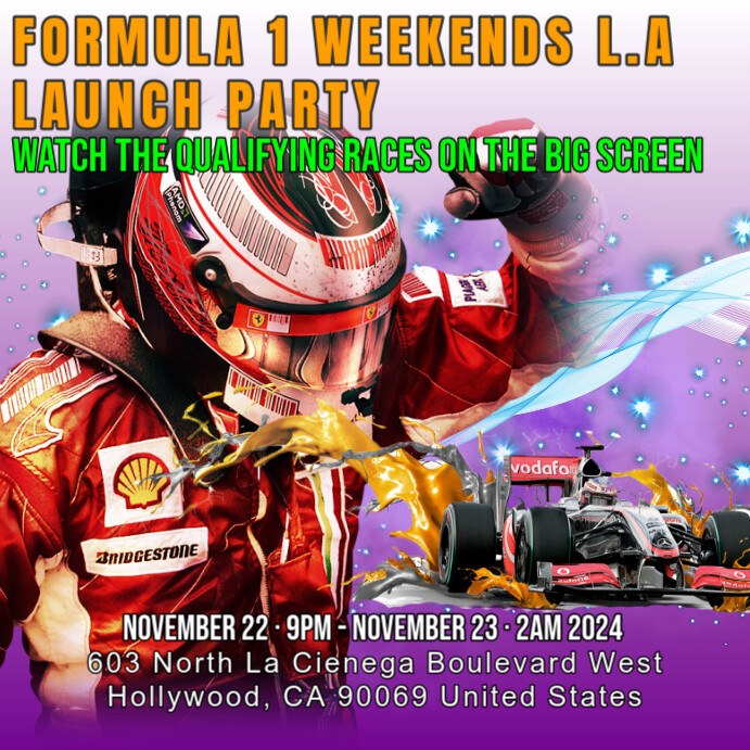 Plantilla de Formula 1 Weekends Party Instagram Post | PosterMyWall