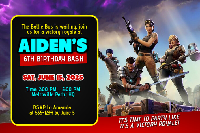 Plantilla de Fortnite Birthday Template | PosterMyWall