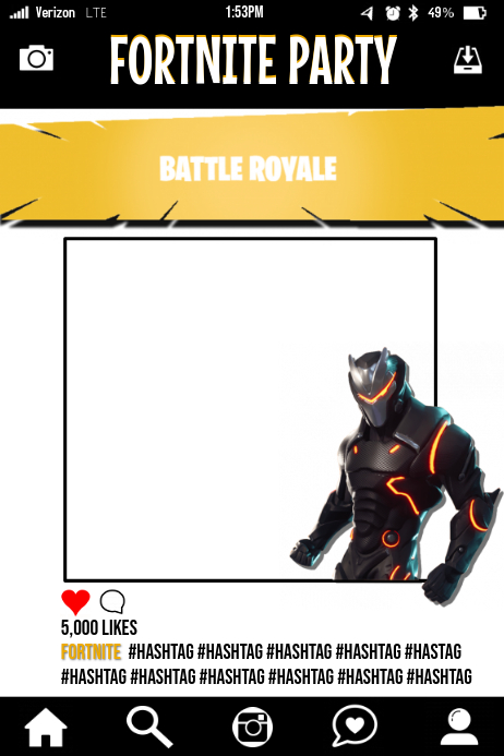 Fortnite Party Prop Frame Template Postermywall