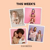 Amazing Weekly Favorites – Editable Photo Collage Template Square (1:1)