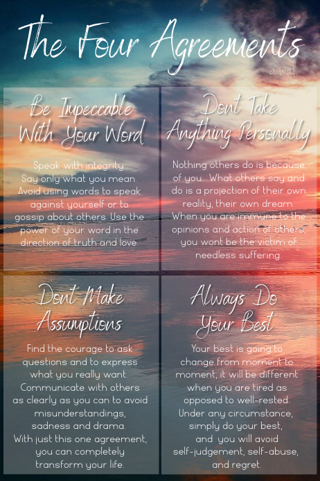 Four Agreements Plakat template