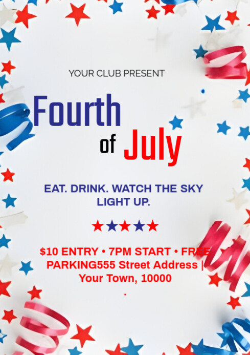 Fourth July A4 template