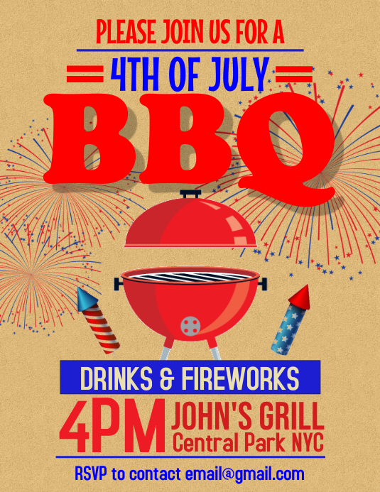 Fourth of July BBQ Template PosterMyWall