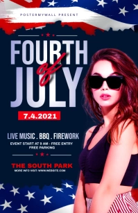 fourth of July Celebration ads Half Page Wide template