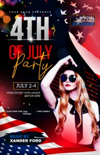 fourth of July Celebration ads Meia página larga template